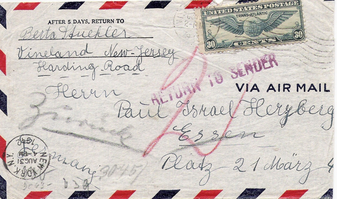 INCOMING MAIL ISRAEL GERMANY